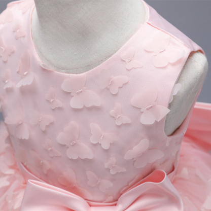 Mesh Bow Rosette Short Sleeve Mid-long Dresses - image 10