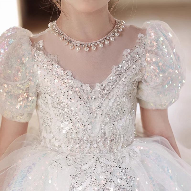 [Archive Sale] Mesh Sequins Short Sleeve Mid-long Dresses - image 8