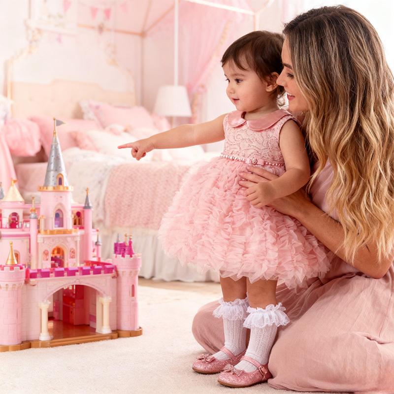 Lace Folds Sleeveless Mid-long Dresses - image 6