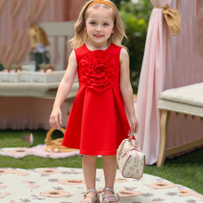 Scuba Knit Rosette Sleeveless Regular Dresses - image 21