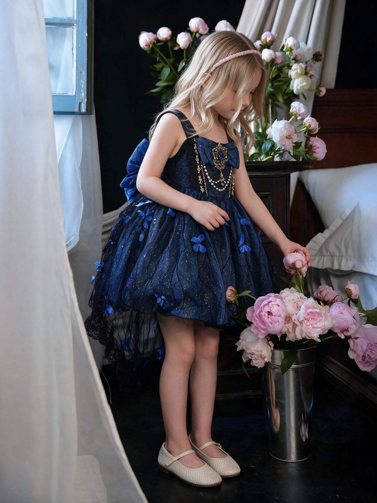 Chemical Fiber Blend Bow Sleeveless Short Dresses - image 7