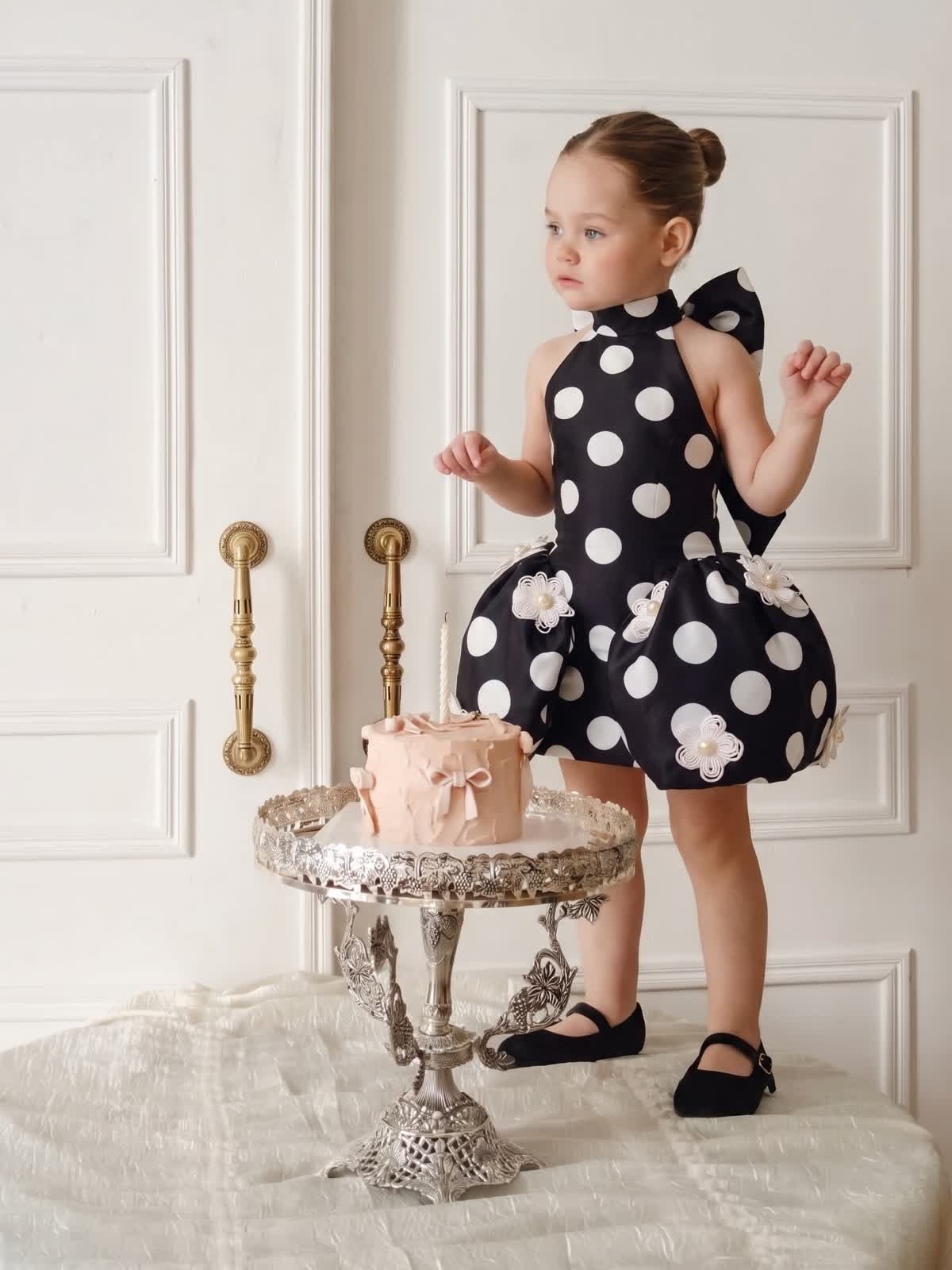 Satin Bow Sleeveless Short Dresse Without Hat  - image 10