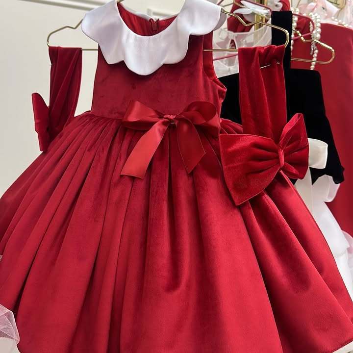 Velvet Bow Sleeveless Midi Dresses - image 6