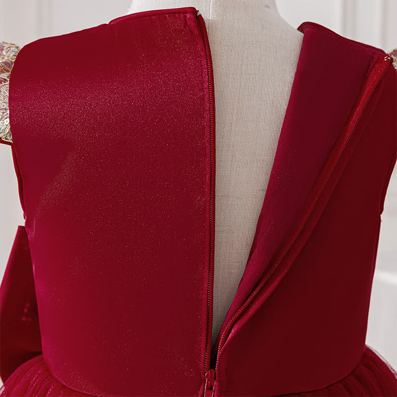 Mesh Lace Bow Long Sleeve Maxi Dresses - image 37