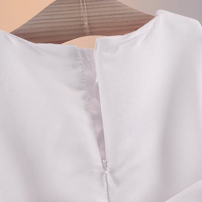 Silk Fabrics Rosette Sleeveless Short Dresses - image 7