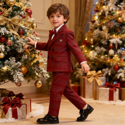 [Archive Sale] Chemical Fiber Blend Buckle Long Sleeve Regular 5-piece Formal Suit - image 6