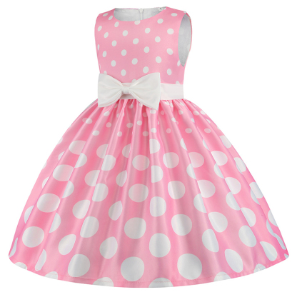 Satin Printing Bow Sleeveless Regular Dresses - image 6