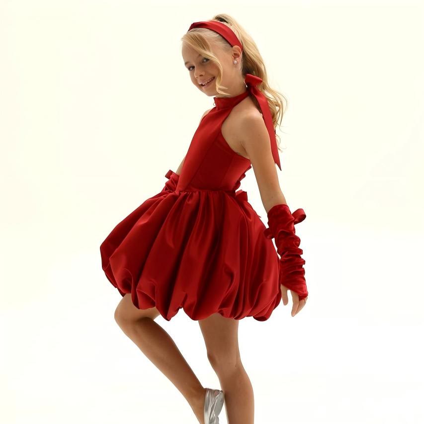 Satin Gathered Sleeveless Short Dresses - image 8