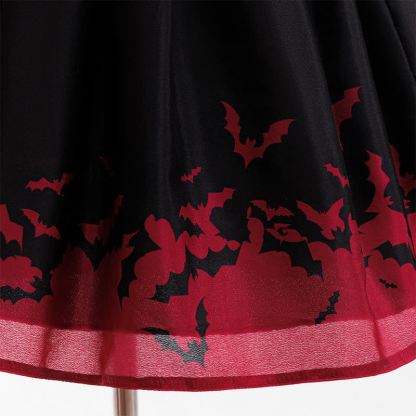 [Archive Sale] Chemical Fiber Blend Shirred Bow Printing Short Sleeve Mid-long Dresses - image 8