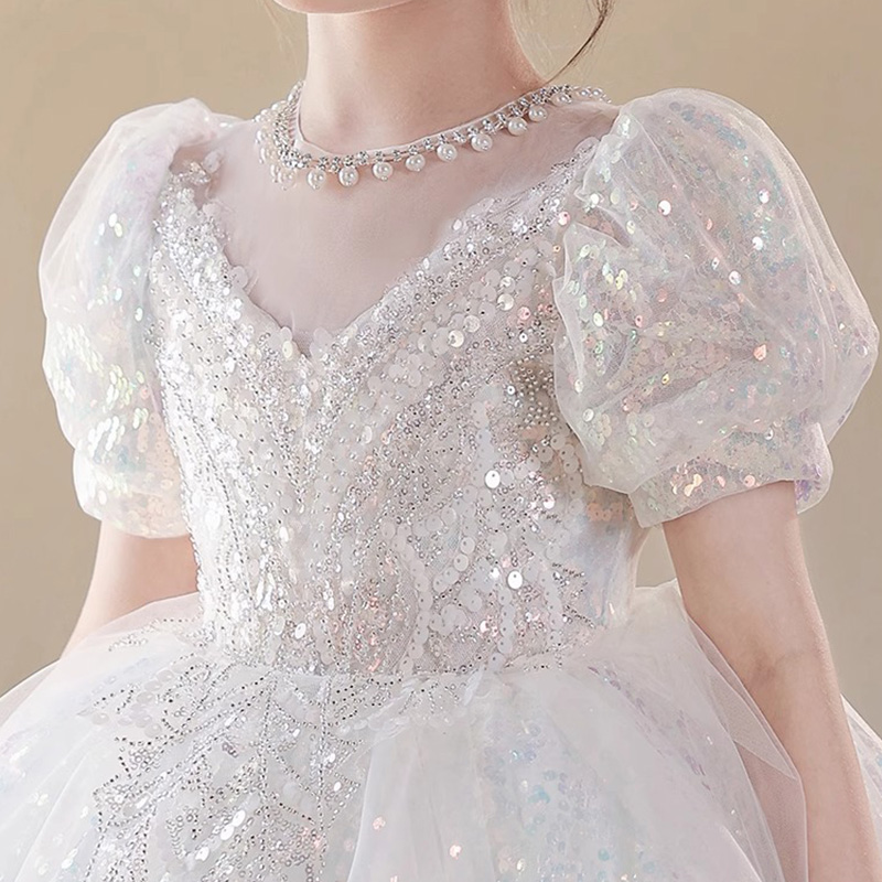 [Archive Sale] Mesh Sequins Short Sleeve Mid-long Dresses - image 7