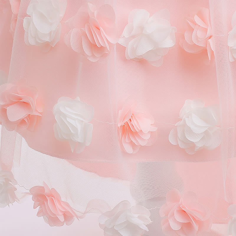 Satin & Mesh Rosette Sleeveless Mid-long Dresses - image 40