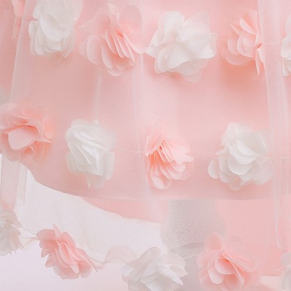 Satin & Mesh Rosette Sleeveless Mid-long Dresses - image 40