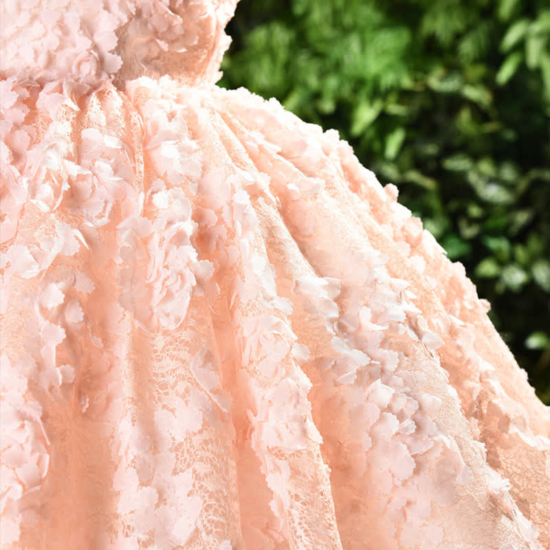 Chemical Fiber Blend Lace Rosette Sleeveless Maxi Dresses - image 8