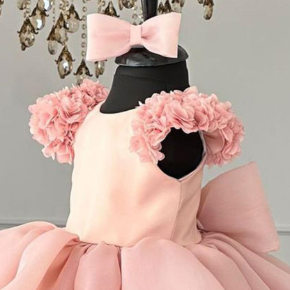 Organza Rosette Short Sleeve Midi Dresses - image 4