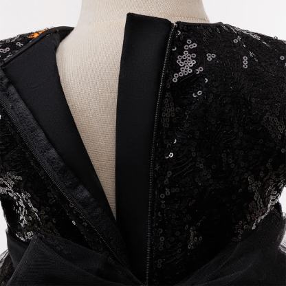 Mesh Folds Sequins Short Sleeve Mid-long Dresses - image 9