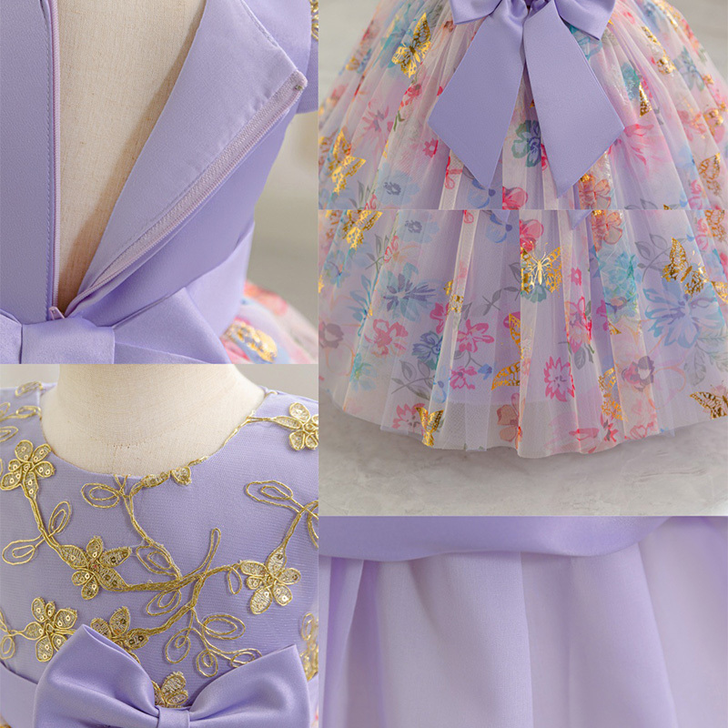 Mesh Bow Short Sleeve Midi Dresses - image 9