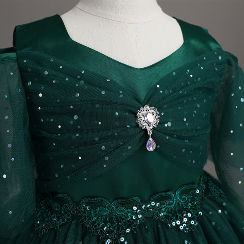 Mesh Lace Glitter Short Sleeve Mid-long Dresses - image 45