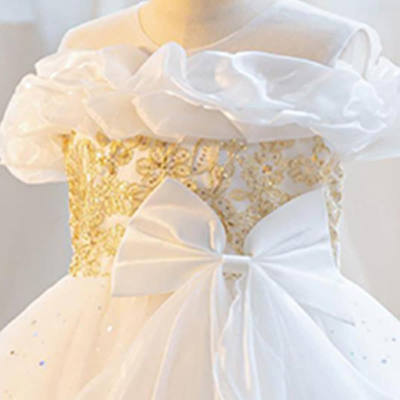 Mesh Bow Ruched Short Sleeve Maxi Dresses - image 19