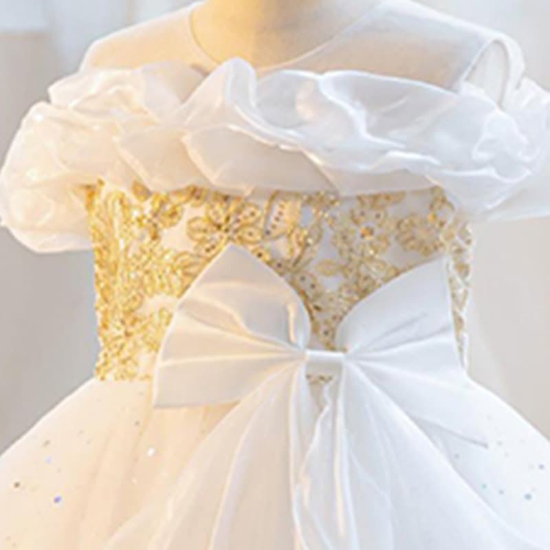 Mesh Bow Ruched Short Sleeve Maxi Dresses - image 19