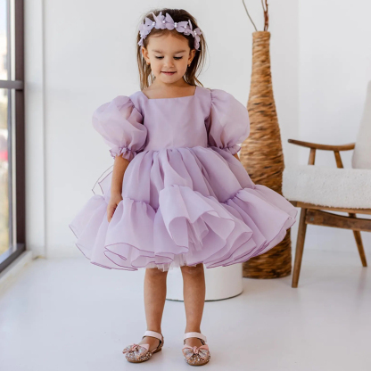 Organza Bow Flouncing Short Sleeve Midi Dresses - image 4