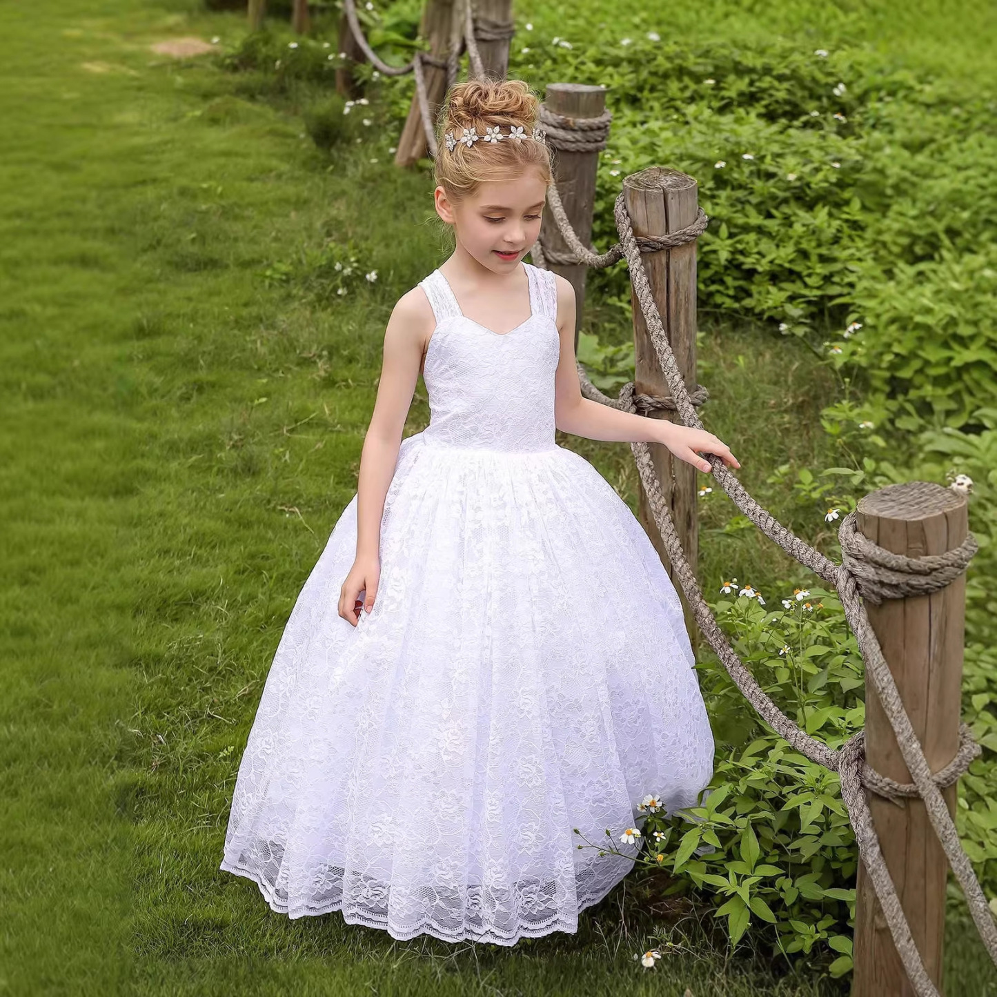 Lace Lace-up Sleeveless Maxi Dresses - image 5