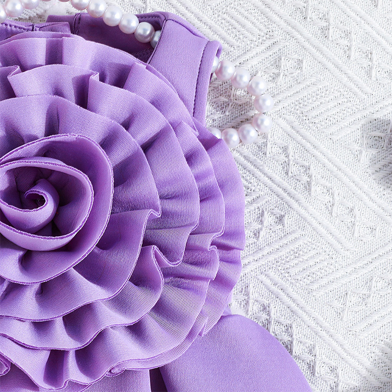 Scuba Knit Rosette Sleeveless Regular Dresses - image 29