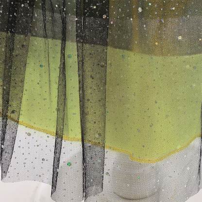 Chemical Fiber Blend Glitter Folds Short Sleeve Mid-long Dresses - image 8