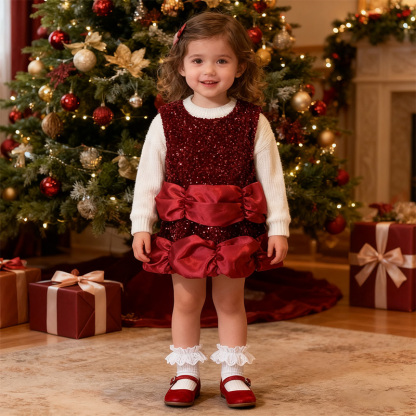 Sequins Fleece Sequins Sleeveless Regular Dresses - image 4