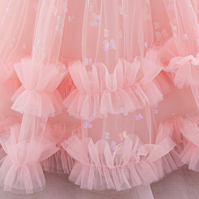 Mesh Bow Short Sleeve Midi Dresses - image 33