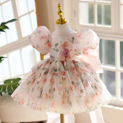 Organza Bow Short Sleeve Midi Dresses - image 6