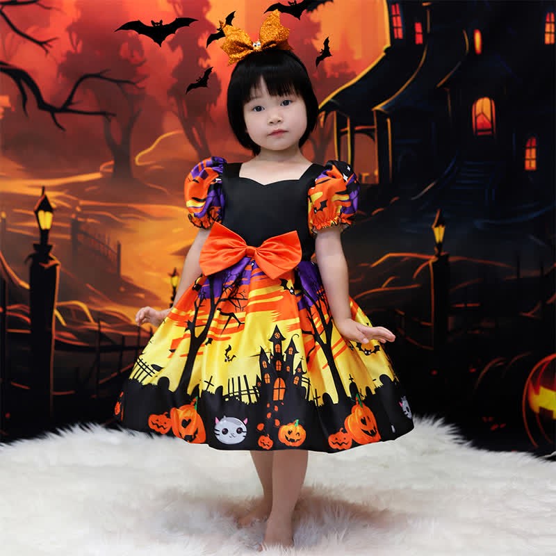 Satin Bow Short Sleeve Mid-long Dresses - image 8