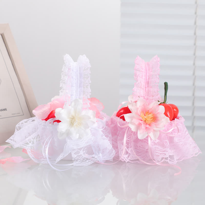 Solid Stitching Lace Flower Basket - image 12