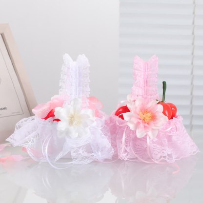 Solid Stitching Lace Flower Basket - image 12