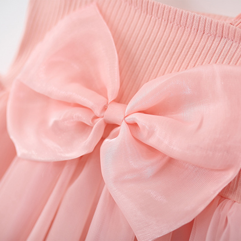 Mesh Bow Sleeveless Regular Dresses - image 4