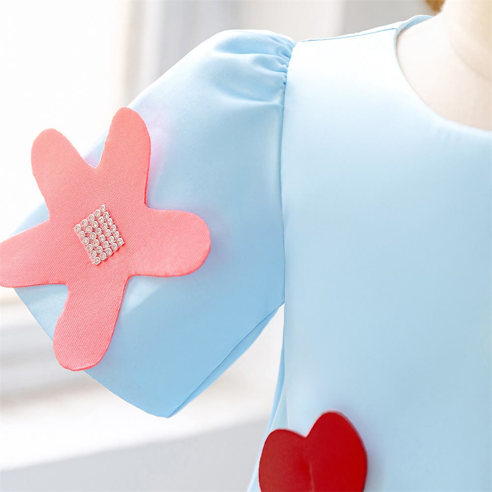 Satin Applique Short Sleeve Midi Dresses - image 11