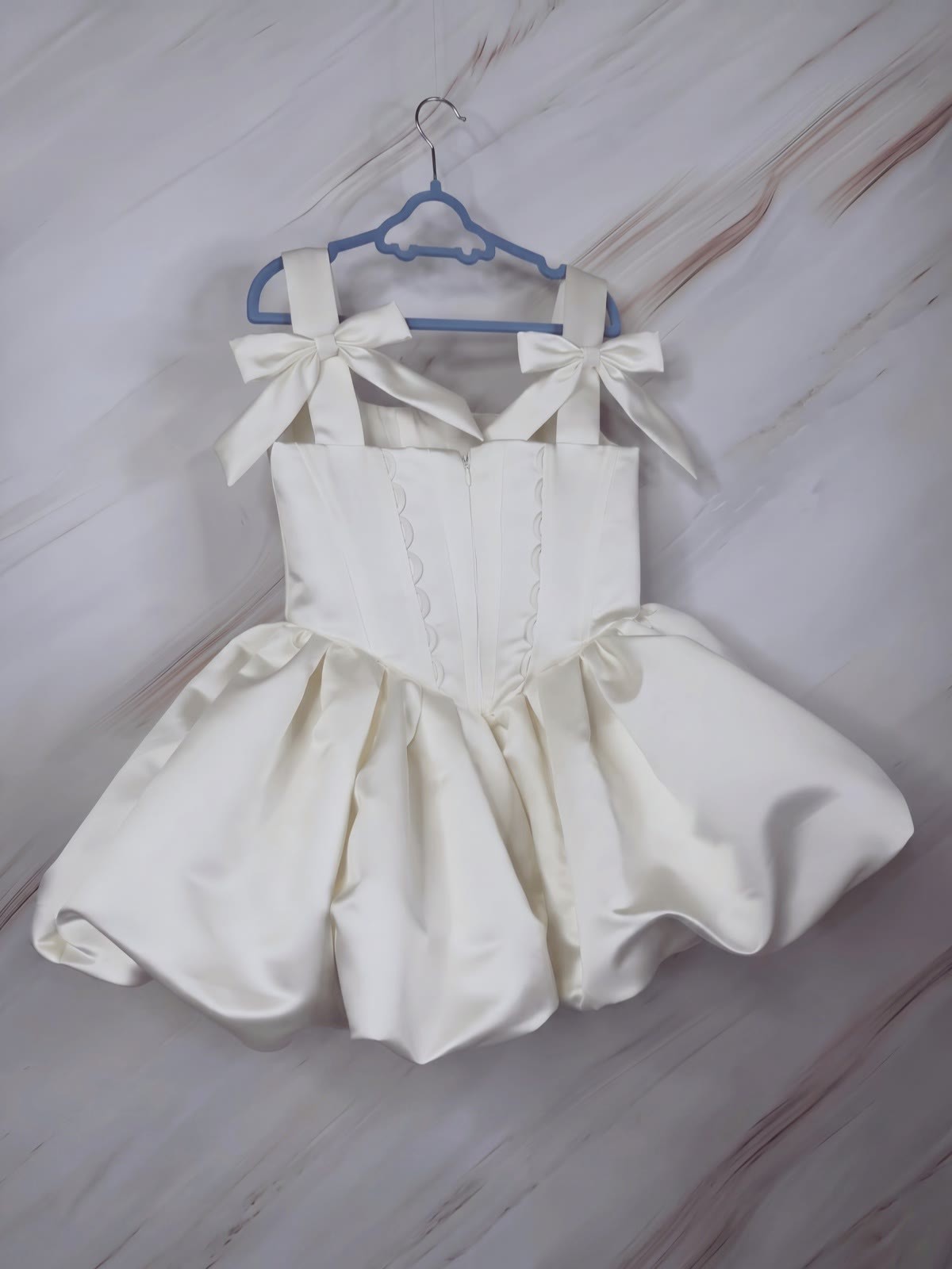 Satin Bow Sleeveless Midi Dresses - Ivory White - 15-16Y - image 8