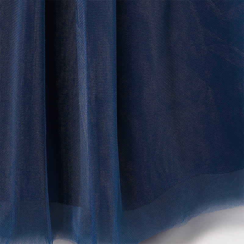 Satin & Mesh Bow Sleeveless Maxi Dresses - image 51