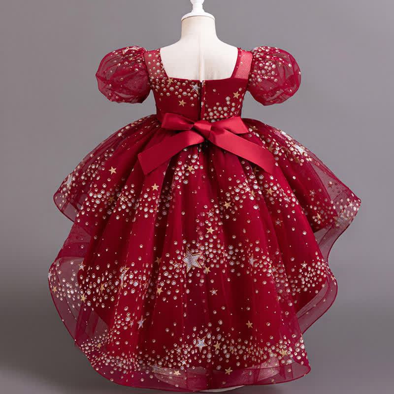 Mesh Irregular Craftsmanship Short Sleeve Long Dresses - image 12