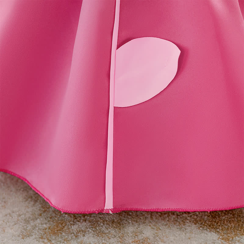 Satin Rosette Short Sleeve Mid-long Dresses - image 7