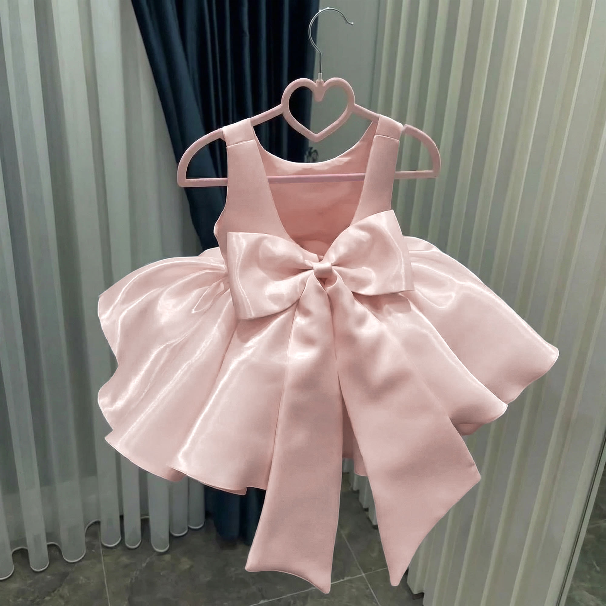 Satin Rosette Sleeveless Short Dresses - image 7
