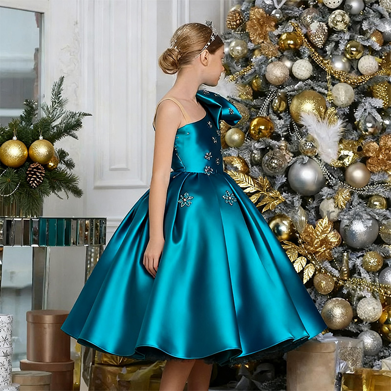 [Archive Sale] Satin Bow Sleeveless Mid-long Dresses - image 3