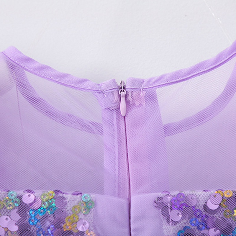 Mesh Butterfly Sequins Short Sleeve Midi Dresses - image 9