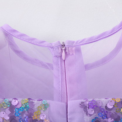 Mesh Butterfly Sequins Short Sleeve Midi Dresses - image 9