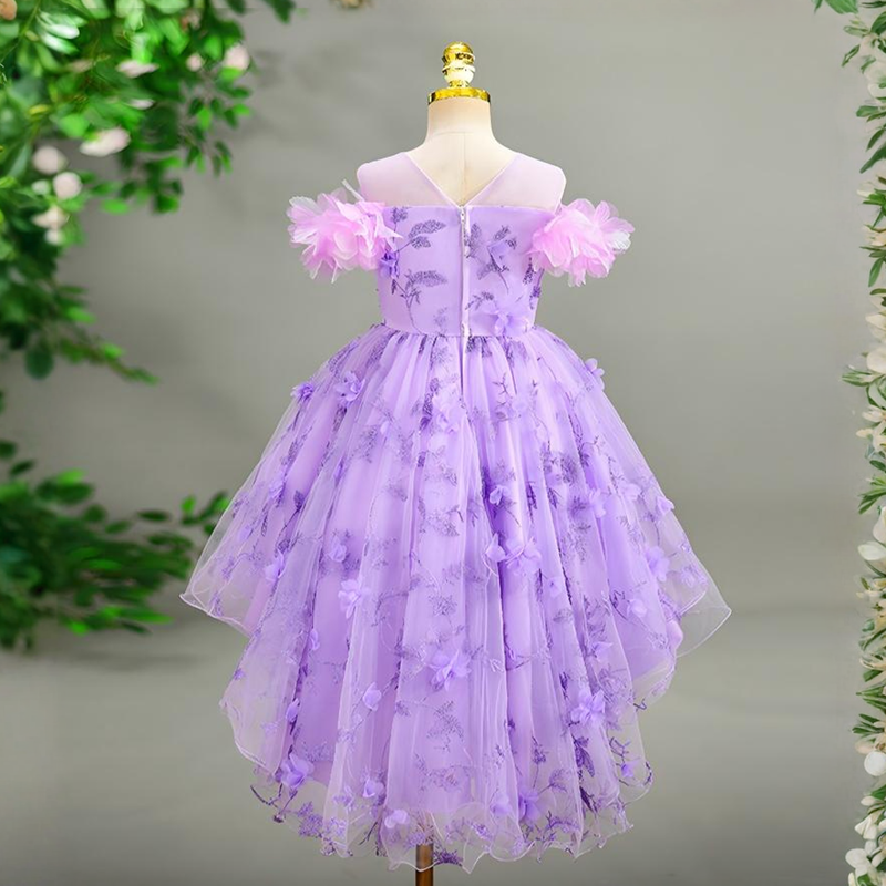 Embroidery Mesh Split Joint Rosette Sleeveless Midi Dresses - image 7