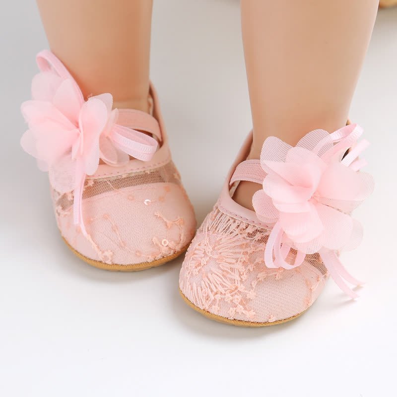 Solid Rosette Round Toe Flats - Pink - 12-18M - image 10
