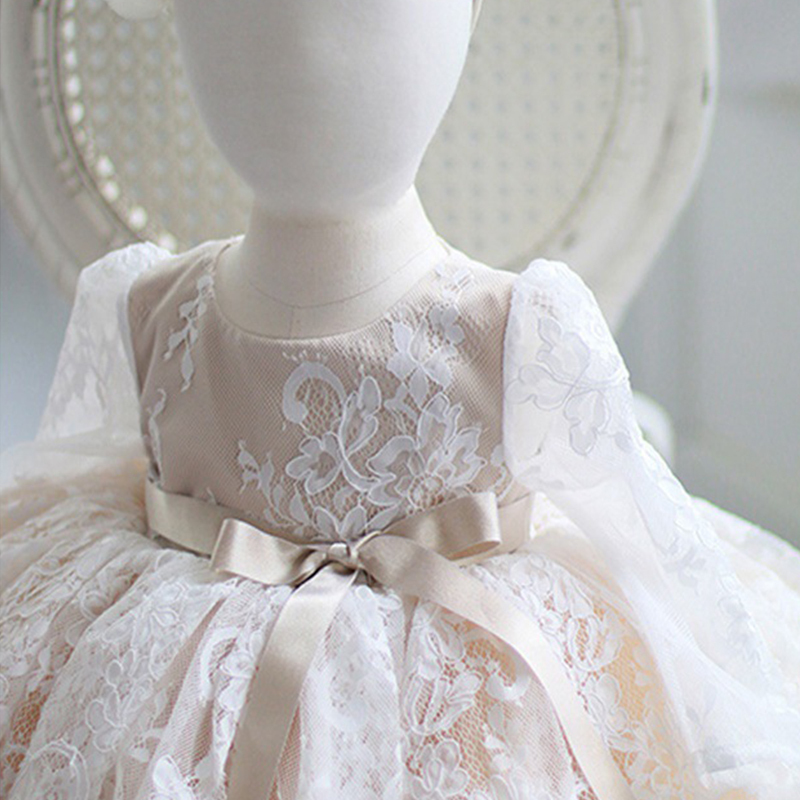 Lace Bow Long Sleeve Midi Dresses - image 8