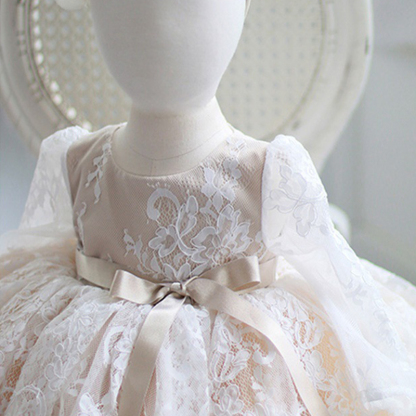 Lace Bow Long Sleeve Midi Dresses - image 8