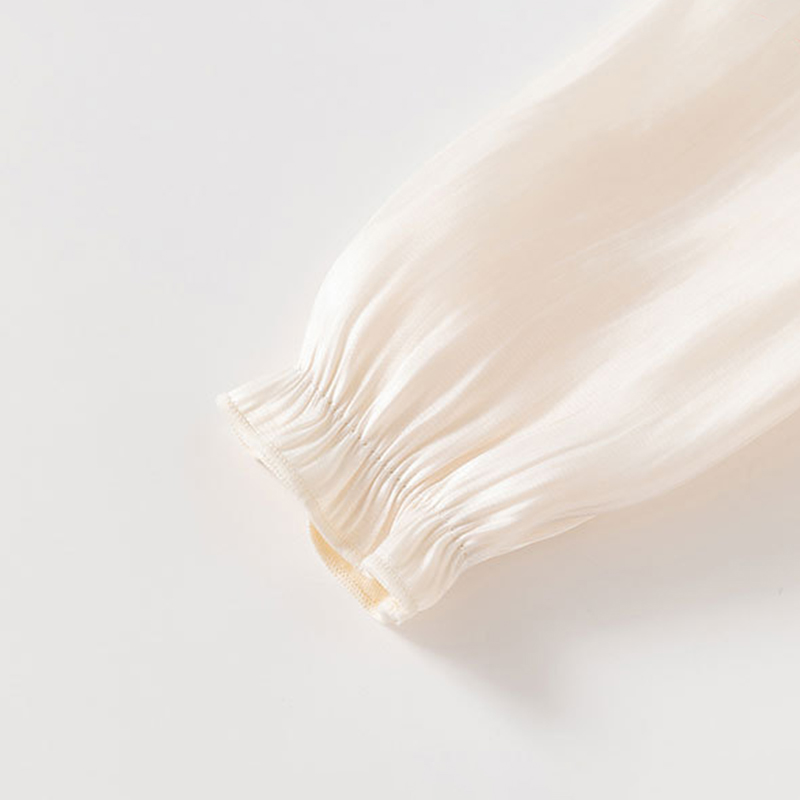 Cotton Folds Bow Long Sleeve Mid-long Dresses - image 16