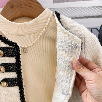 Tweed Panel Long Sleeve Crop Two-piece Set - image 16