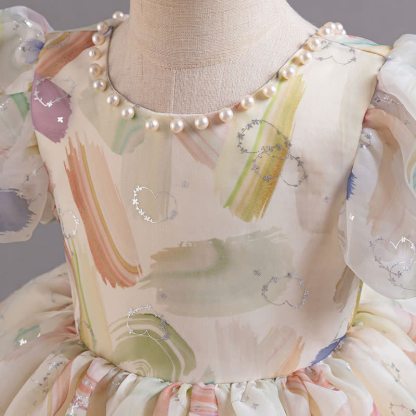 [Archive Sale] Organza Bow Pearl Short sleeve Midi Dresses - image 12